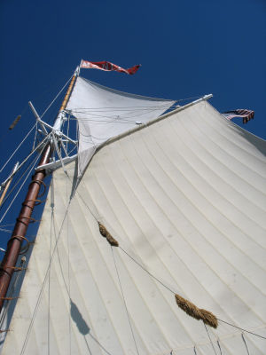 The Manitou's sails and rigging